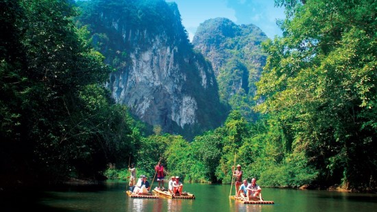 Bamboo rafting with Khao Sok Tours daily from Khao Lak 